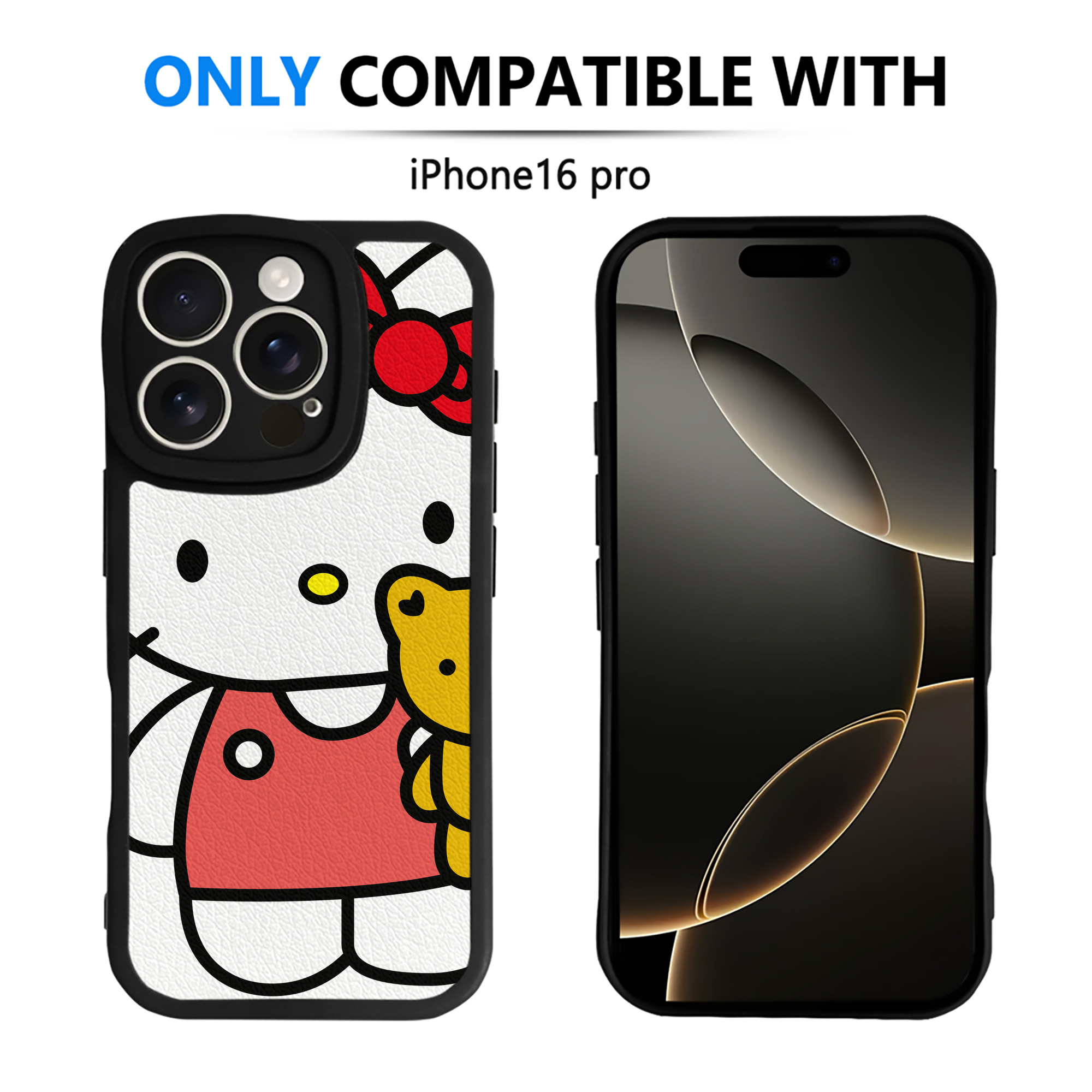 （画像用） Hello Kitty ハローキティ 【iPhone 16シリーズ対応】シリコンスマホケース（レザー調） 材質：シリコン